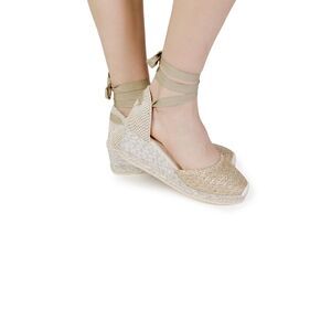 Espadrilles Wedge Gold Glitter Model Women Sandals